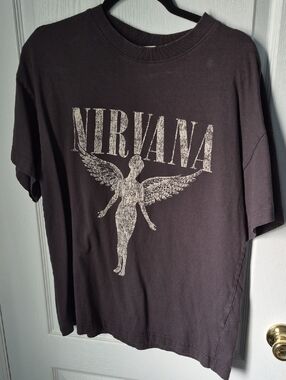 H&M Nirvana Grey Tee with Angel Graphic